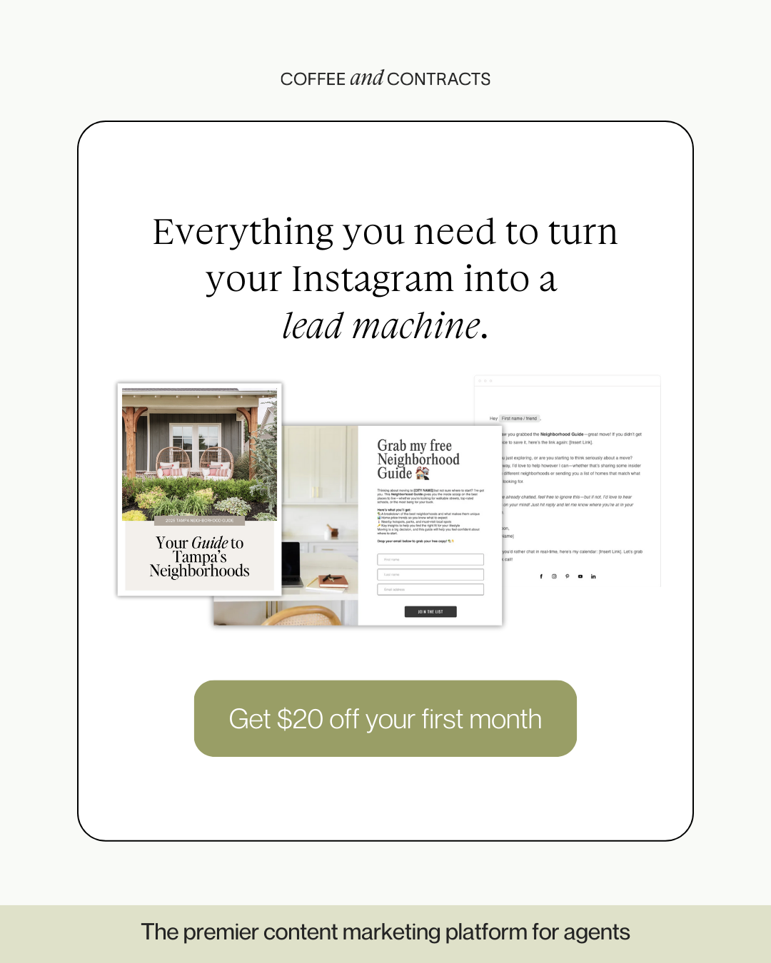 Coffee & Contracts - Real Estate Marketing Facebook ad