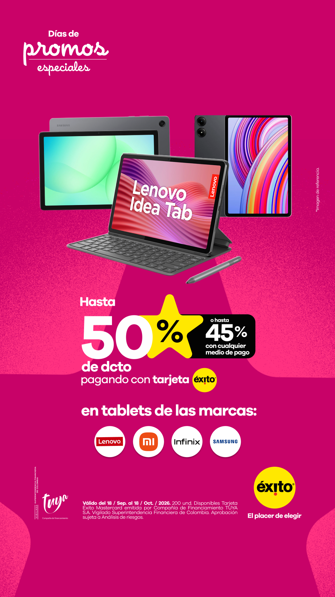 Éxito Facebook ad: ¡Tablets con descuento!