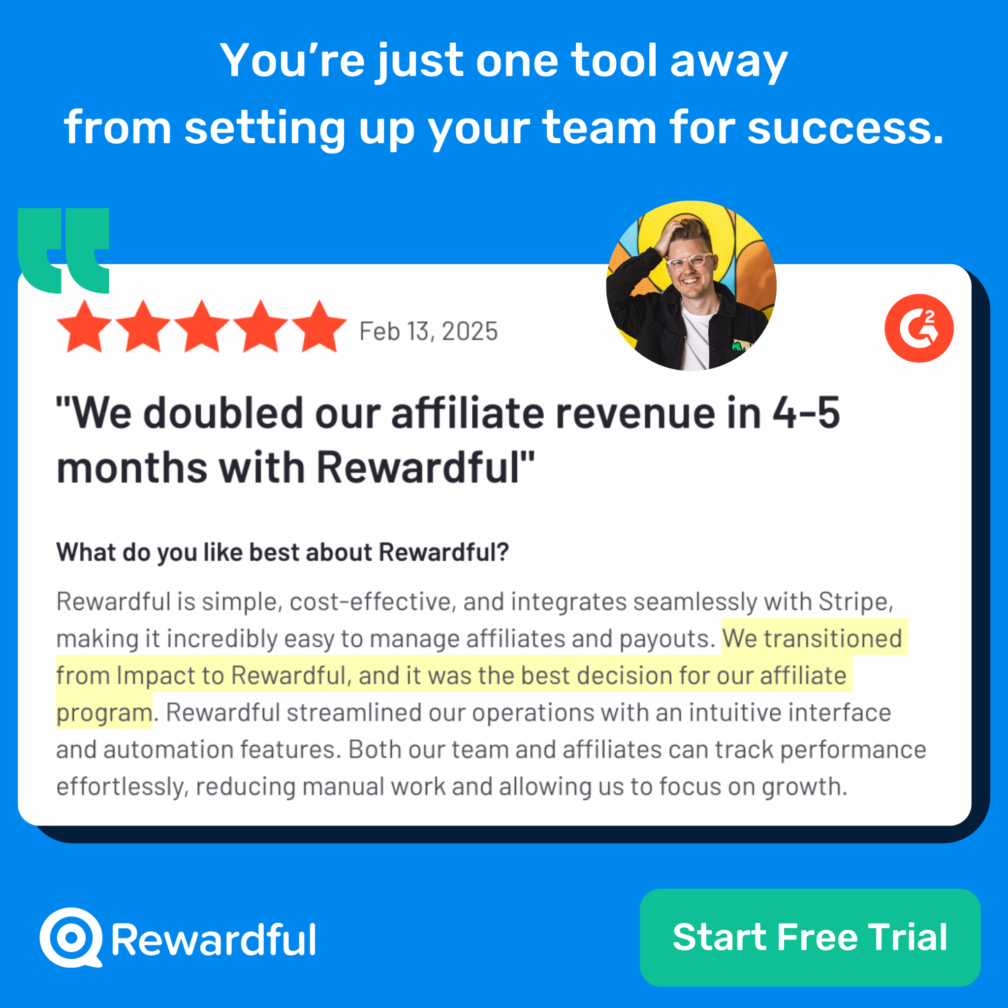 Rewardful Facebook ad