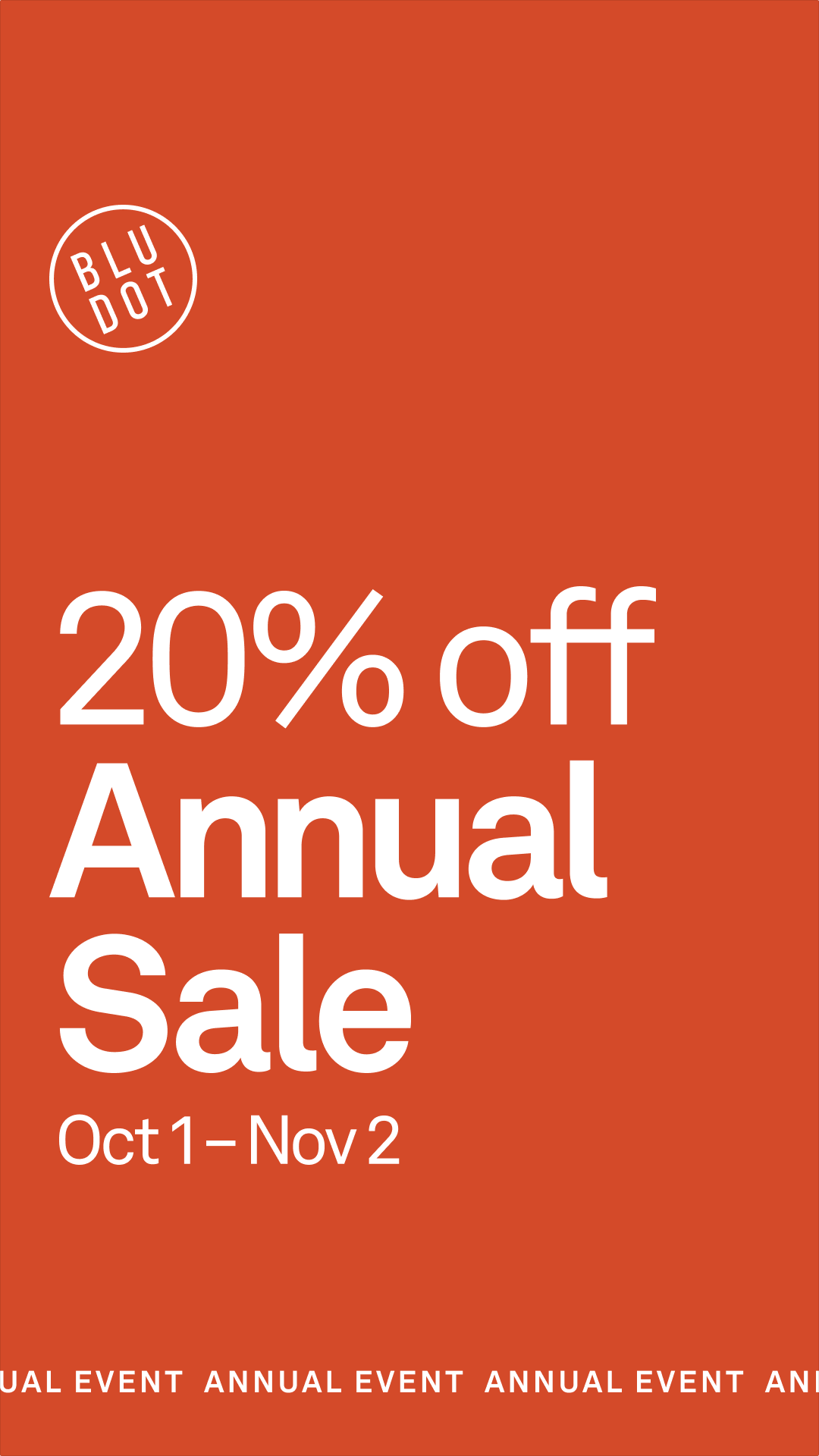 Blu Dot Facebook ad: 20% Off All Designs