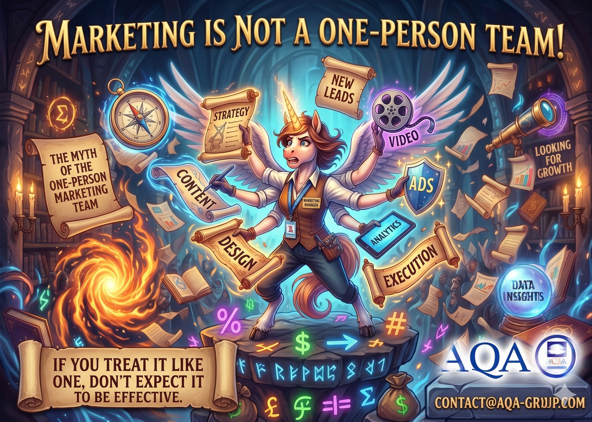 AQA Group Facebook ad: Unpopular opinion: Stop trying to hire a Marketing…