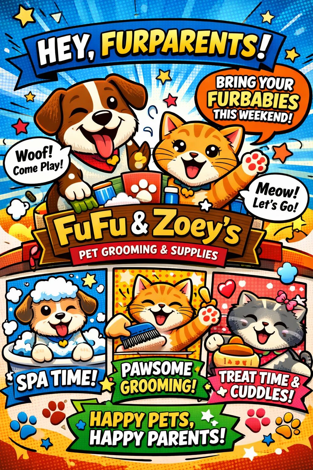 Fufu & Zoey's Pet Supplies, Grooming & Cafe' Facebook ad