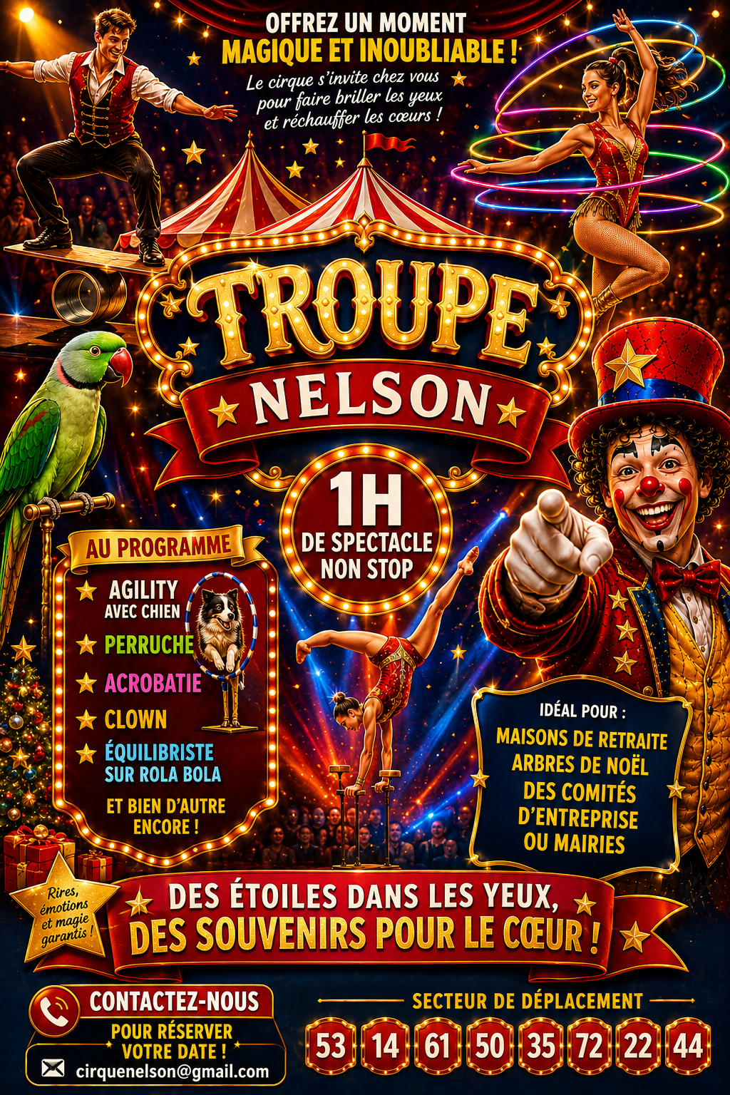 Cirque Nelson Facebook ad: Arbre de Noël