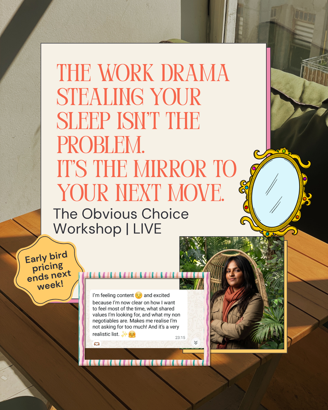 Manifest in Colour Facebook ad: Solve your Pattern LIVE in Workshop (with Q&A)