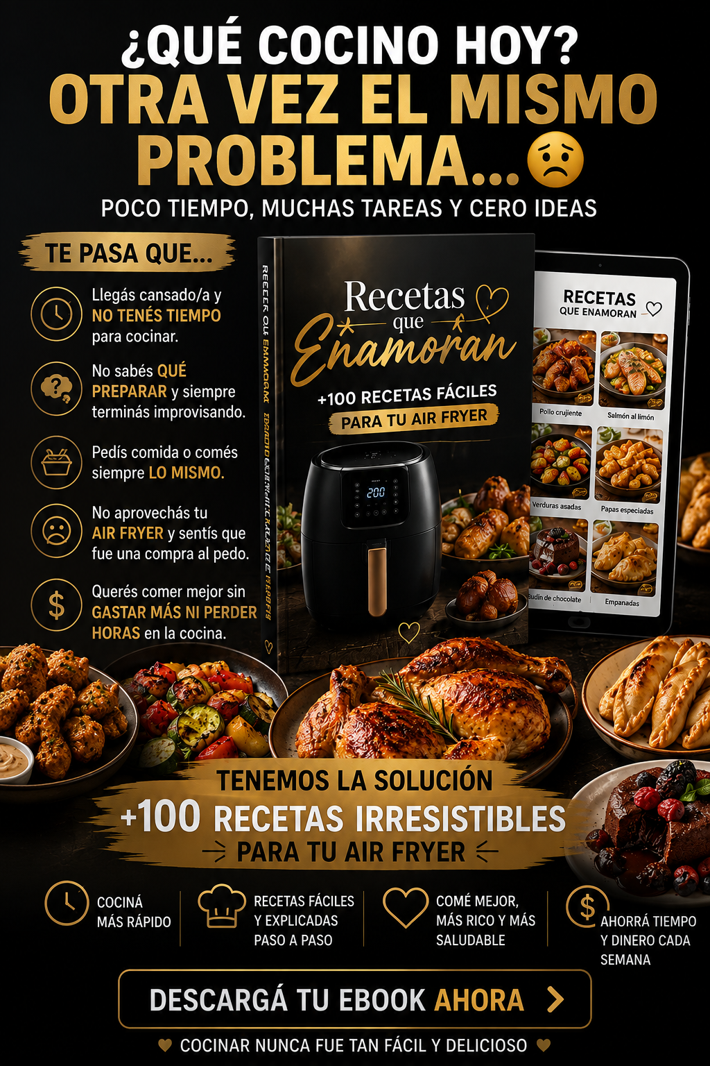 Recetas que Enamoran en Air Fryer Facebook ad: Recetas para Air Fryer | +100 Recetas Fáciles con Fotos en…