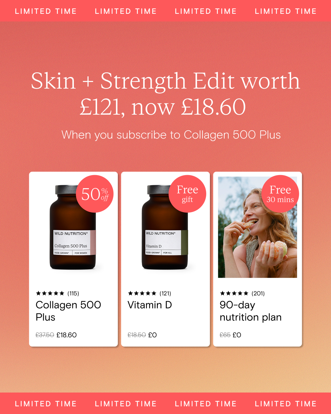 Wild Nutrition Facebook ad: Your glow, from within