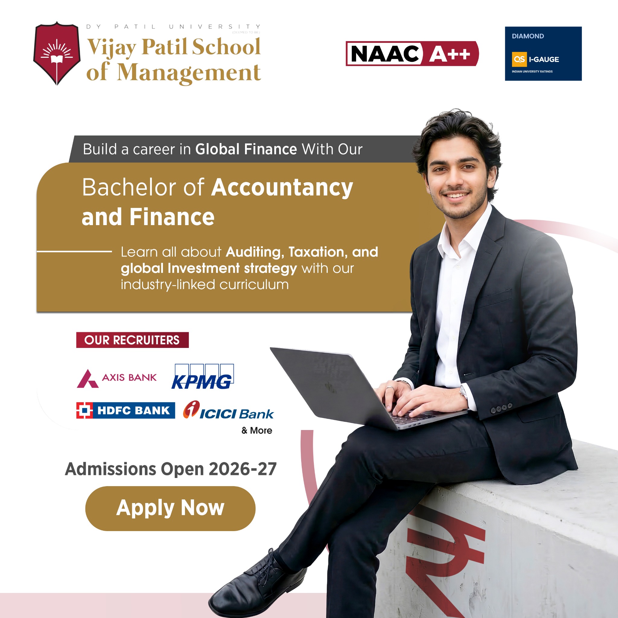 Admissions at DY Patil University, Navi Mumbai Facebook ad: Bachelor of Accountancy & Finance (BAF)