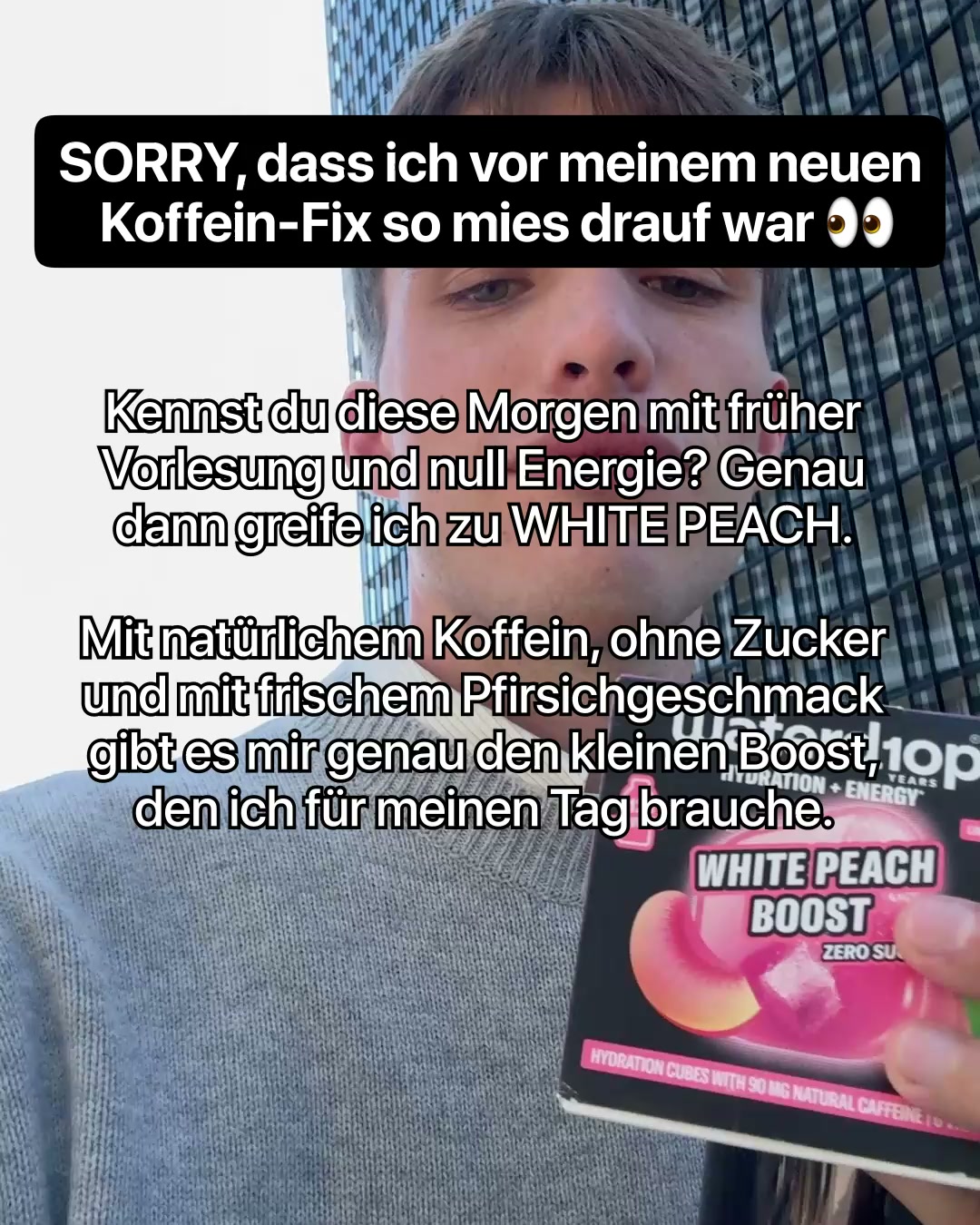 waterdrop Facebook ad: Deine Essentials fürs Lernen.