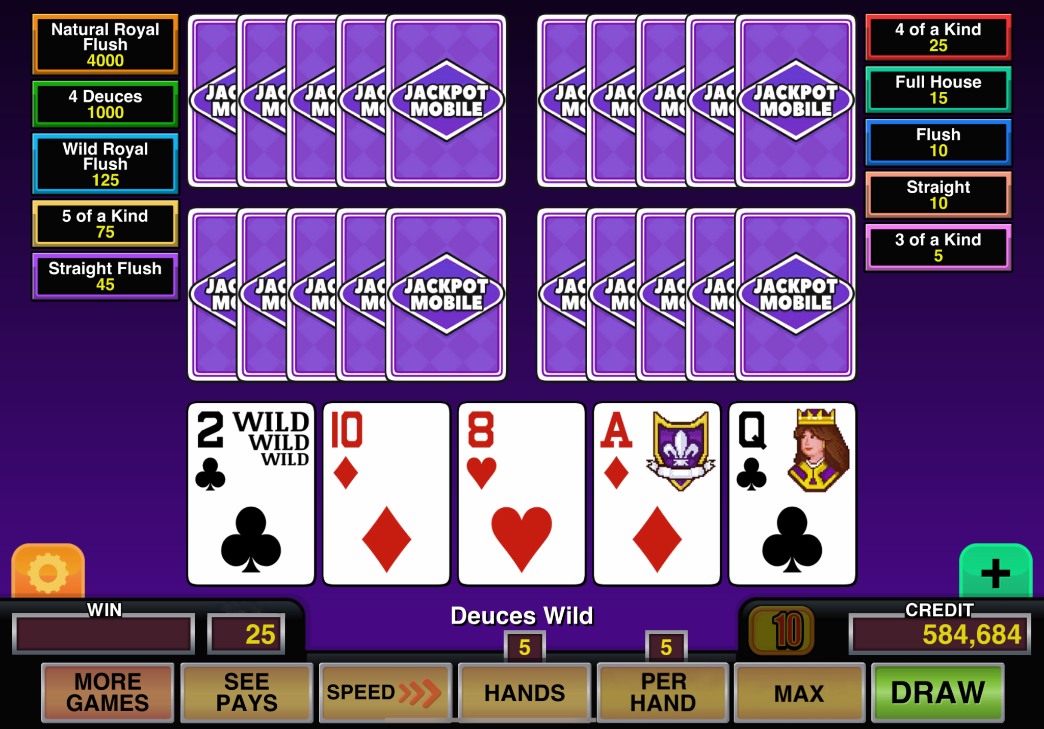 Video Poker Multi Pro Facebook ad: Which cards would you choose?