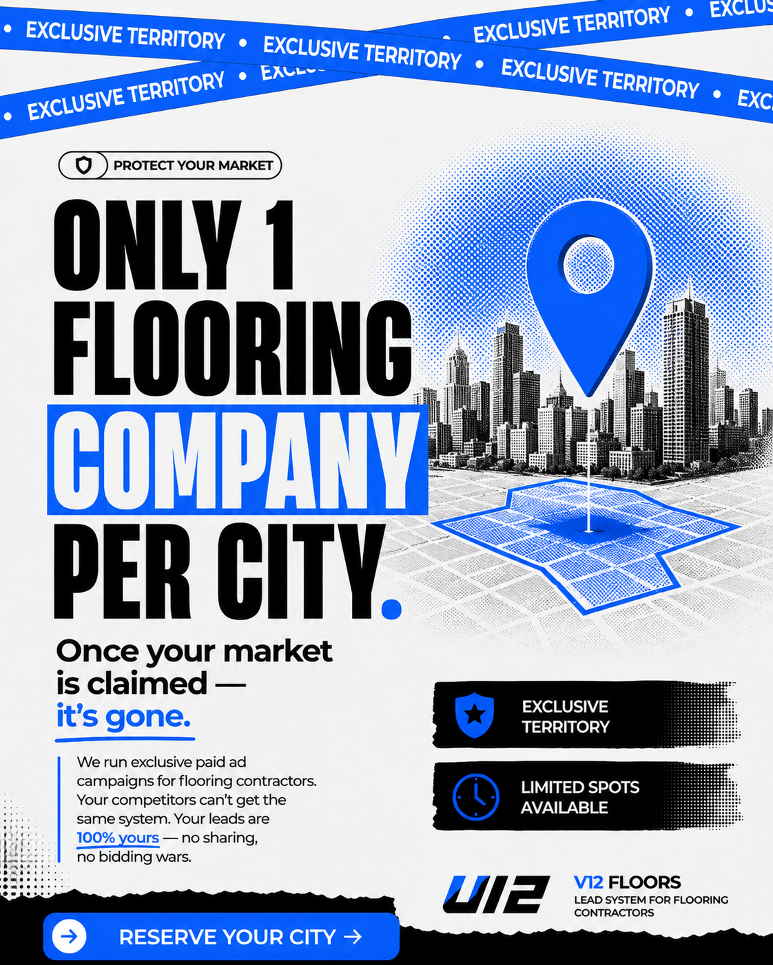 V12midia Facebook ad: Most flooring contractors lose hours every week quoting…