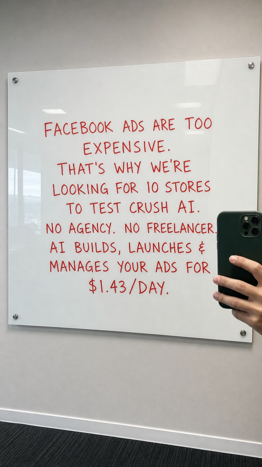 trycrush.ai Facebook ad: Facebook ads are too expensive