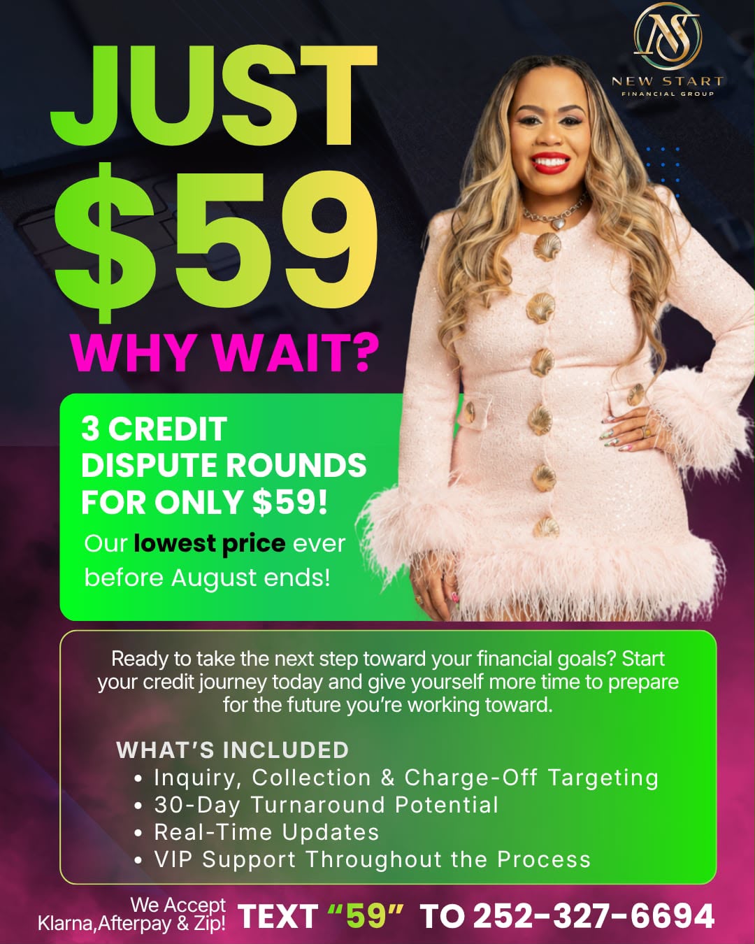 New Start Financial Group, LLC Facebook ad: Credit Help Starting at $59