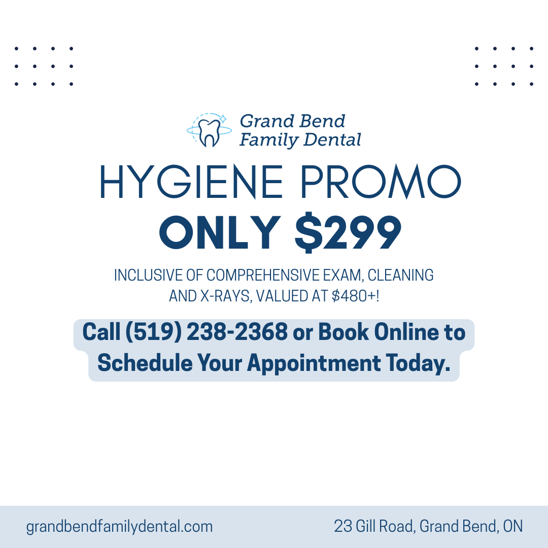 Grand Bend Family Dental Facebook ad: $299 Hygiene Promo | Grand Bend Family Dental