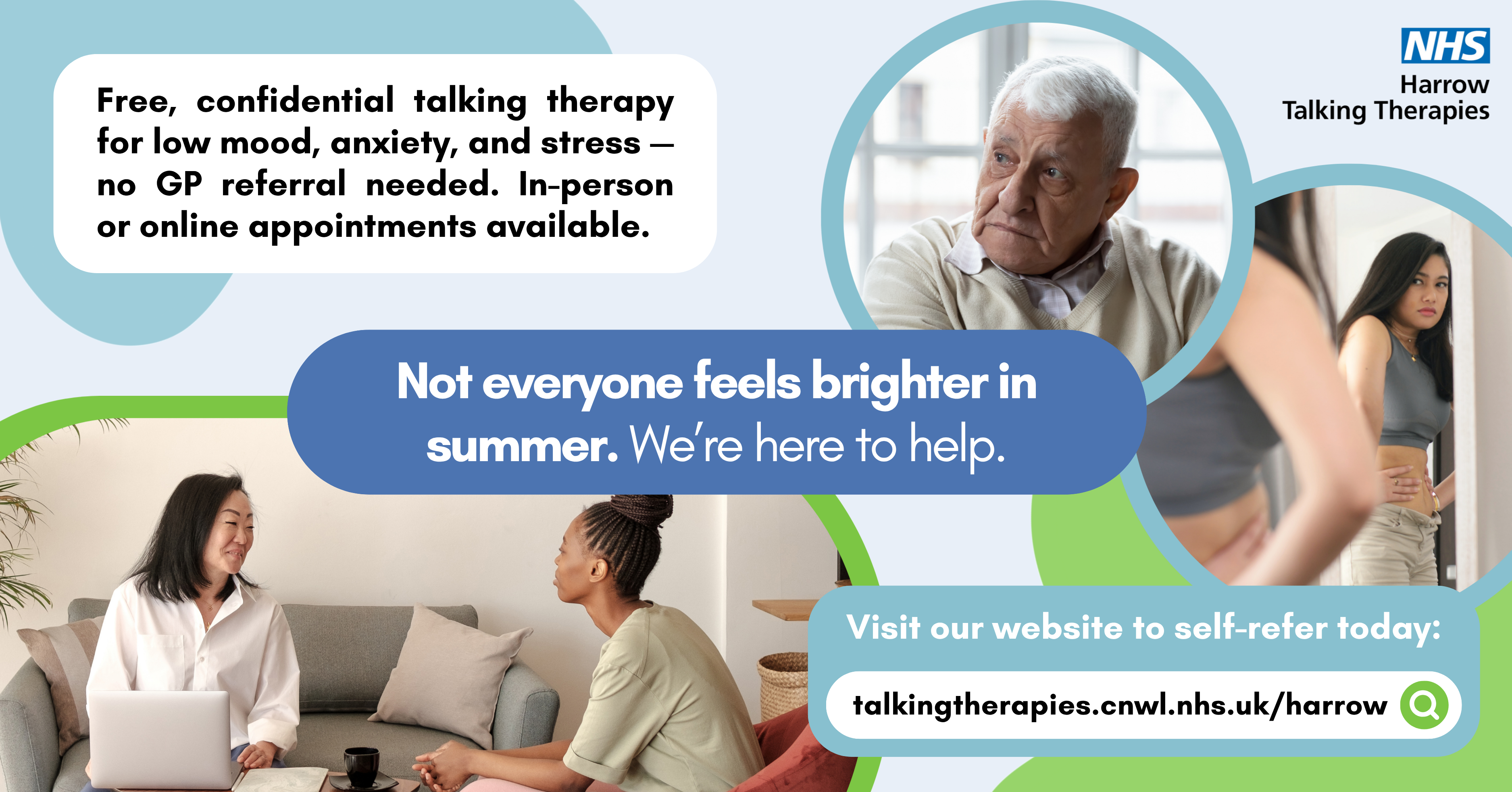 Harrow Talking Therapies Facebook ad: Harrow NHS Talking Therapies