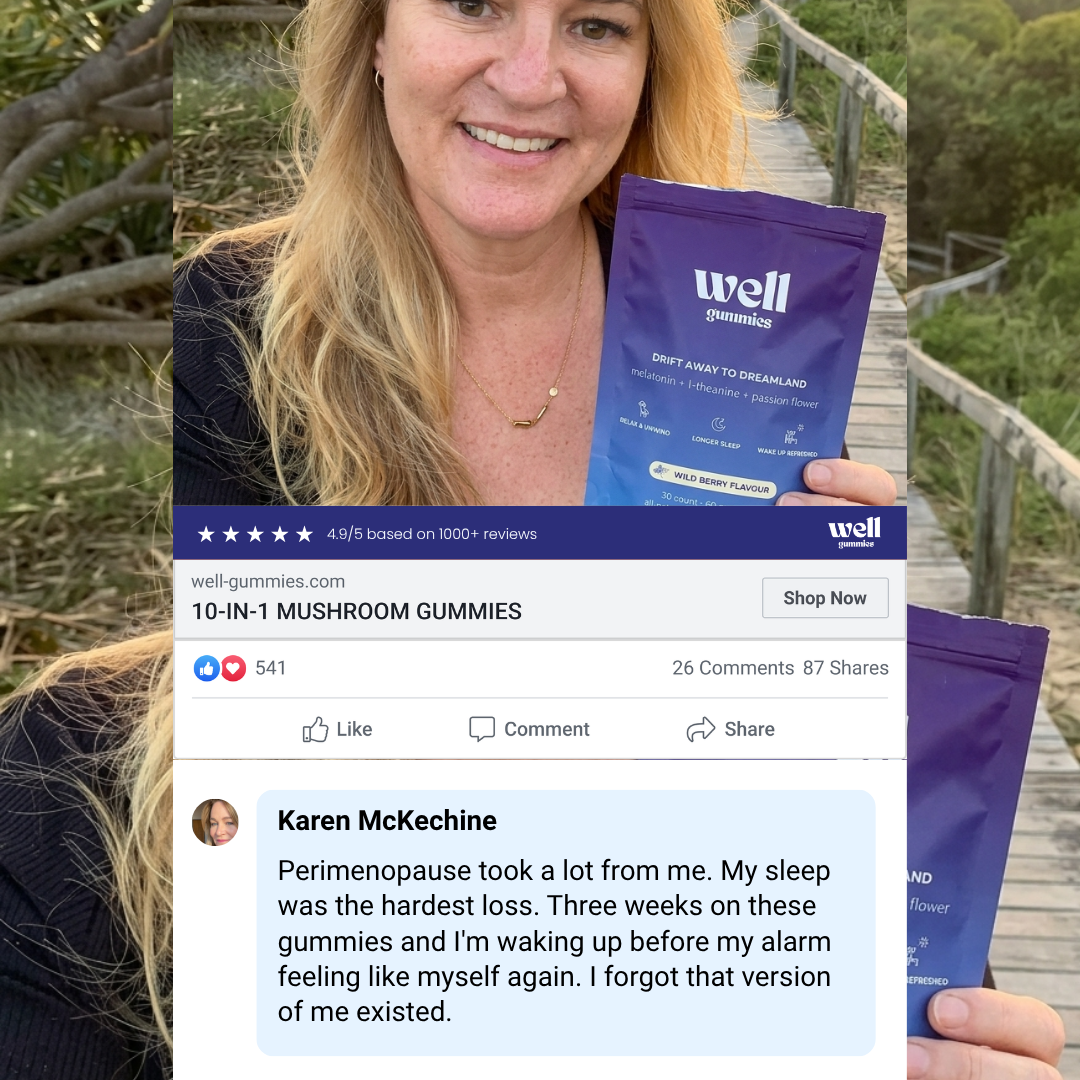 Well Rested Club Facebook ad: Took them at 10pm. Asleep by 10:20