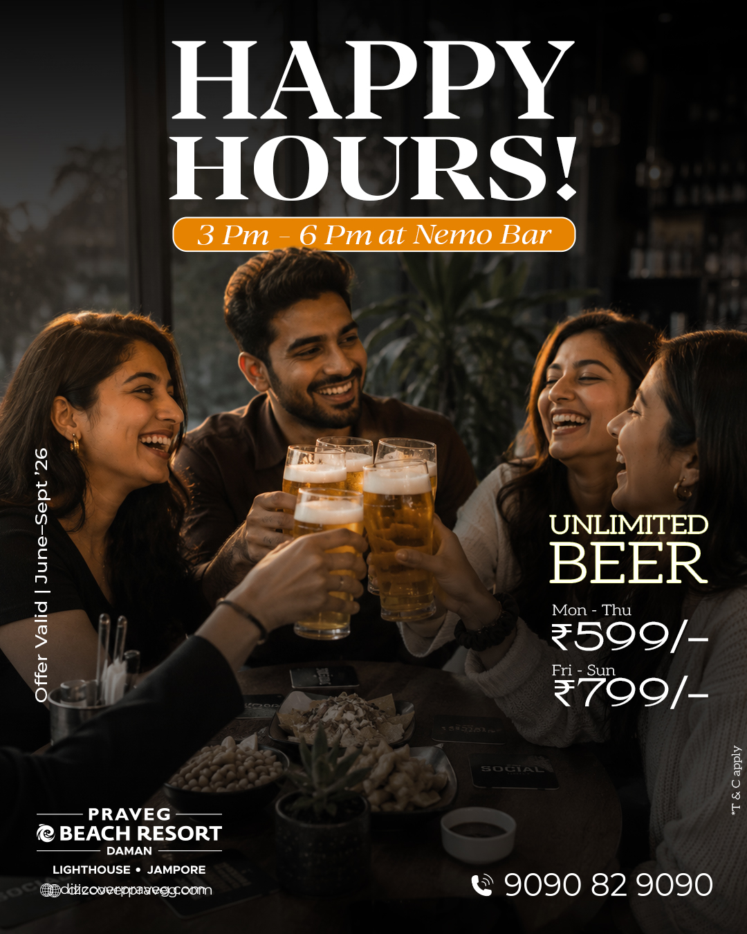 Praveg Beach Resort Daman Facebook ad: Beer gets colder.