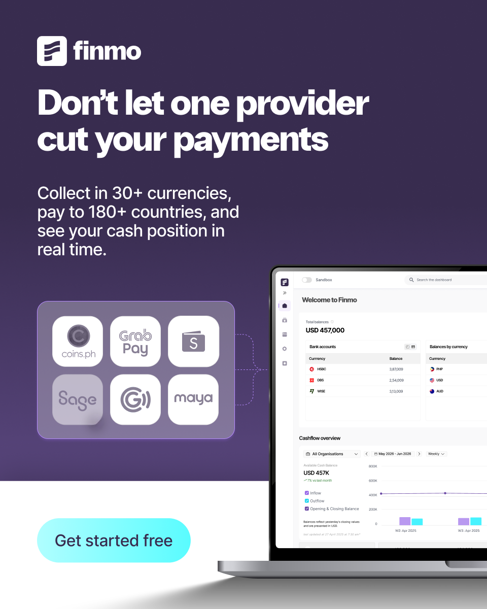 Finmo Tech Pte. Ltd. Facebook ad: Don’t let one provider cut your payments.