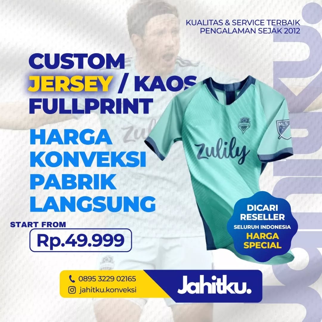 Jahitku Facebook ad: Custom jersey atau kaos fullprint yang kualitas terjamin…