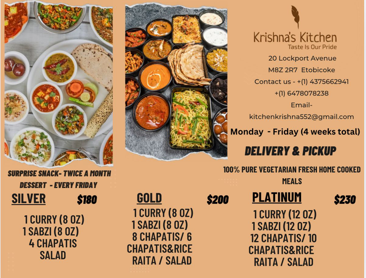 Krishna's Kitchen Facebook ad: Homemade Tiffin Service
