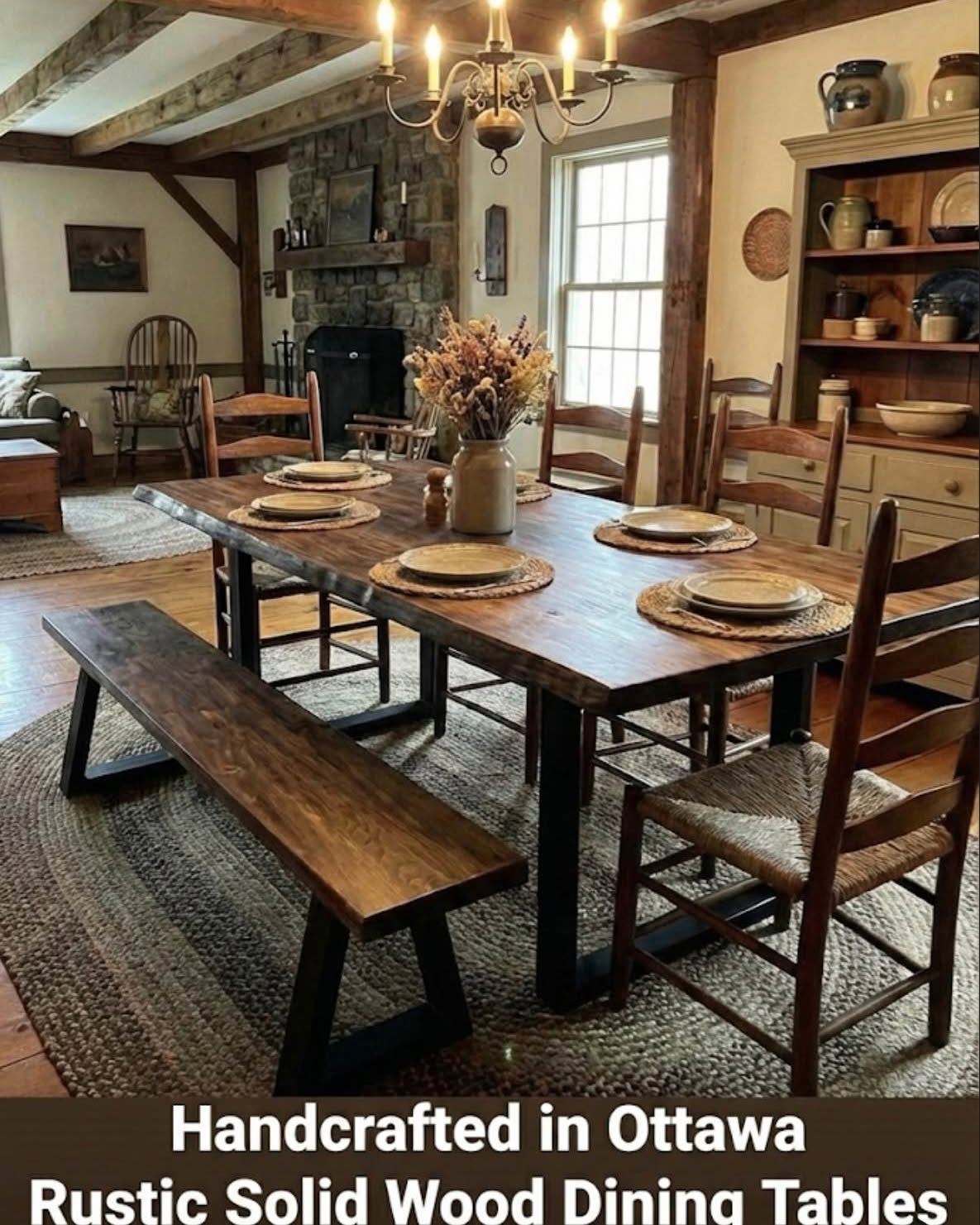 Thomas Richard Facebook ad: Handcrafted in Ottawa | Rustic Solid Wood Dining Tables…
