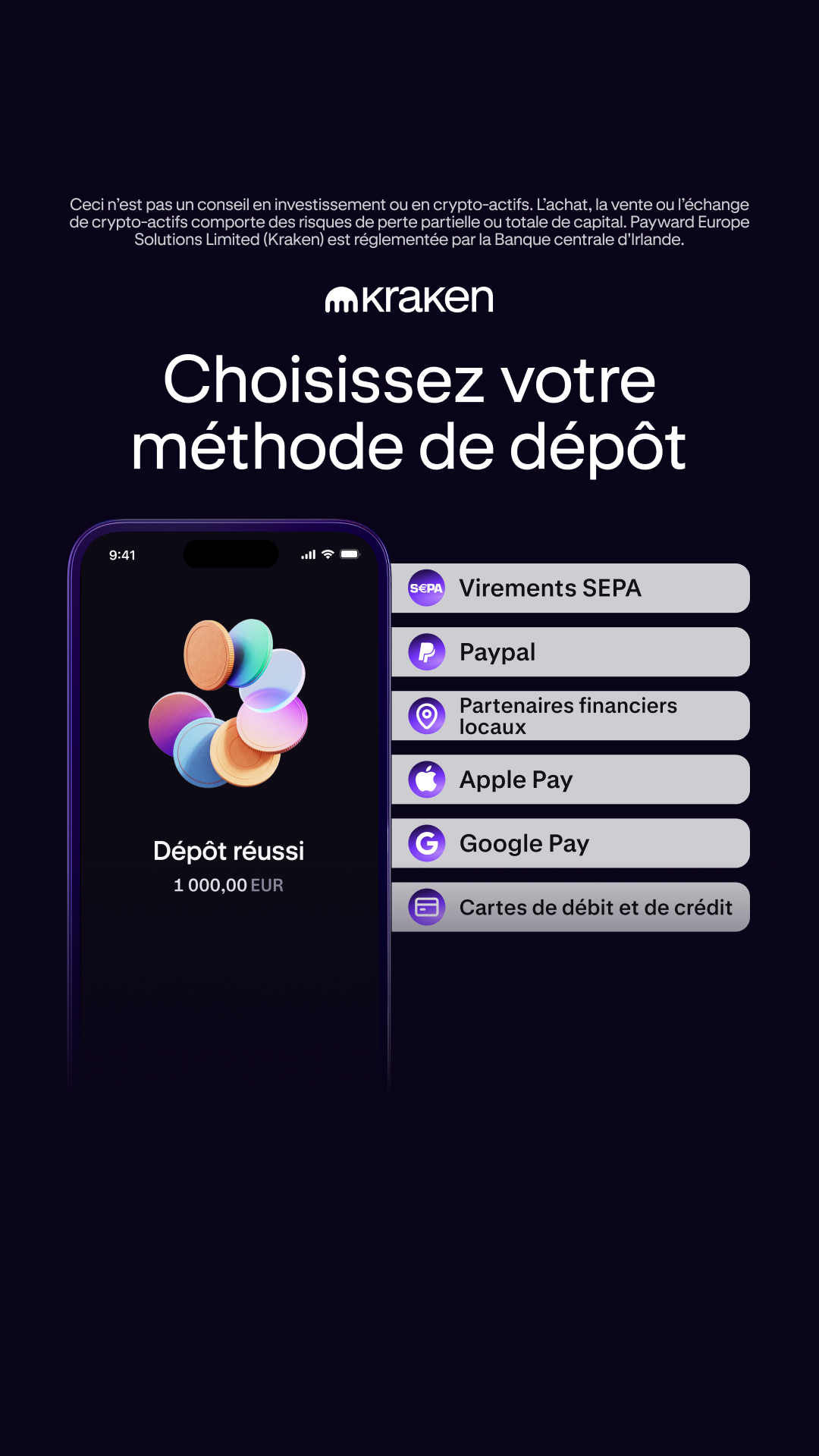 Kraken Digital Asset Exchange Facebook ad