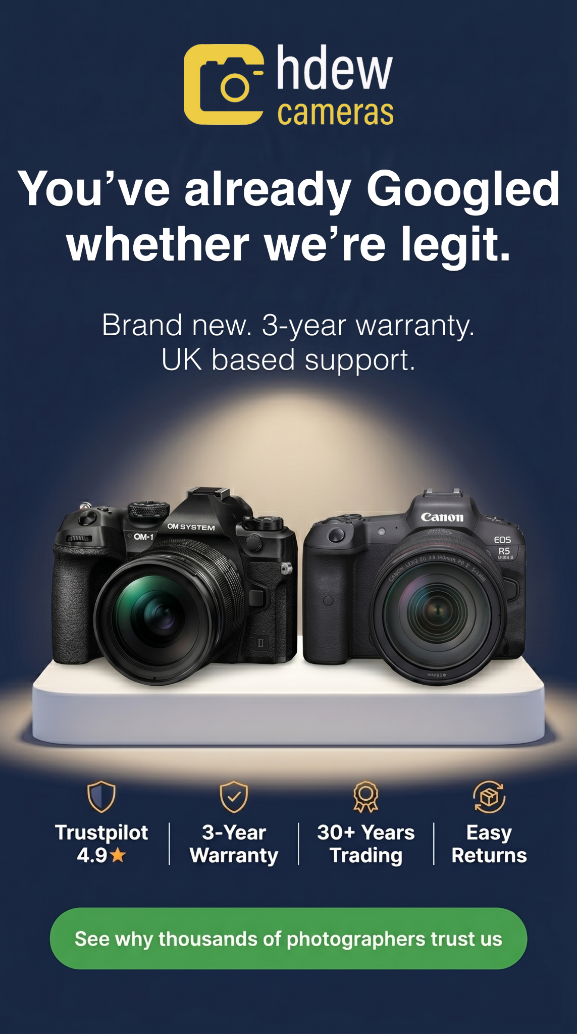 HDEWCamera Club Facebook ad: Canon, Olympus & more