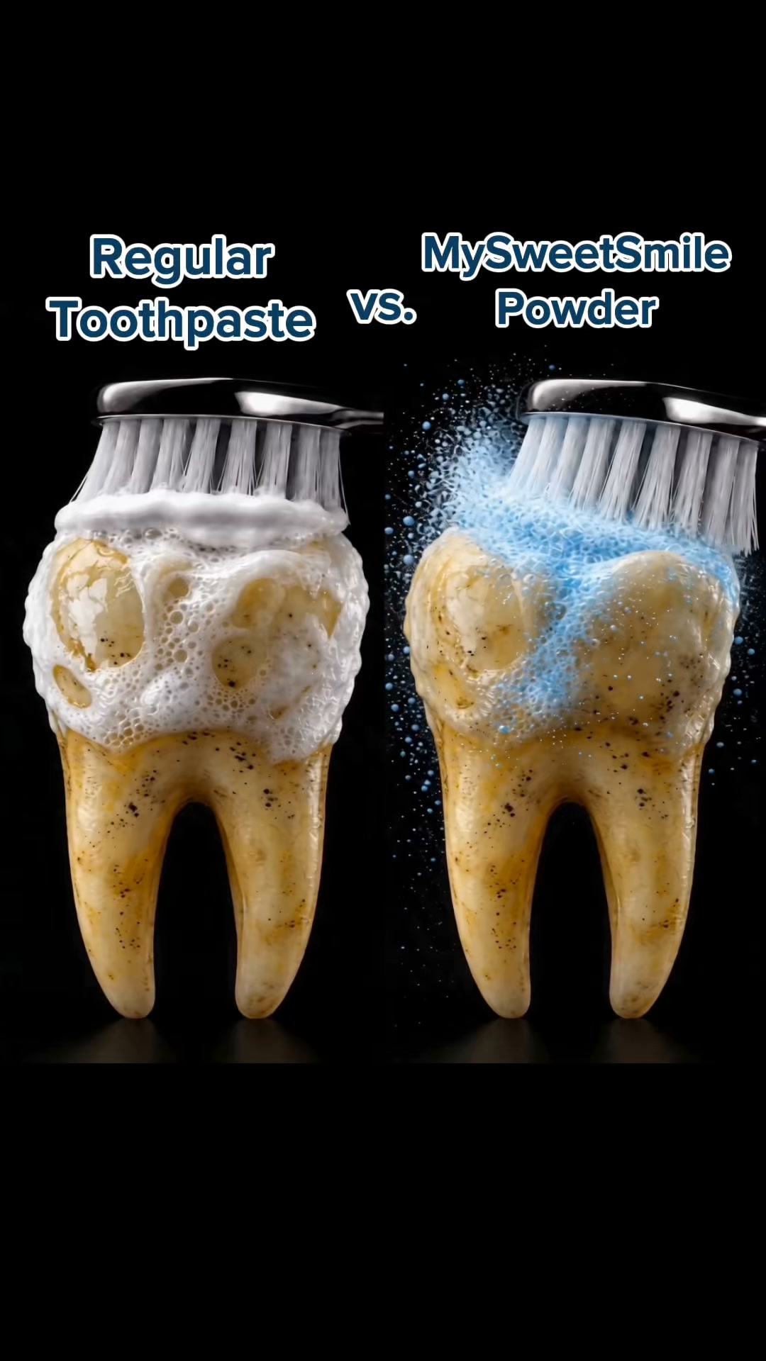 My Sweet Smile Facebook ad: Dentist-Approved 3-In-1 Teeth Whitening Powder