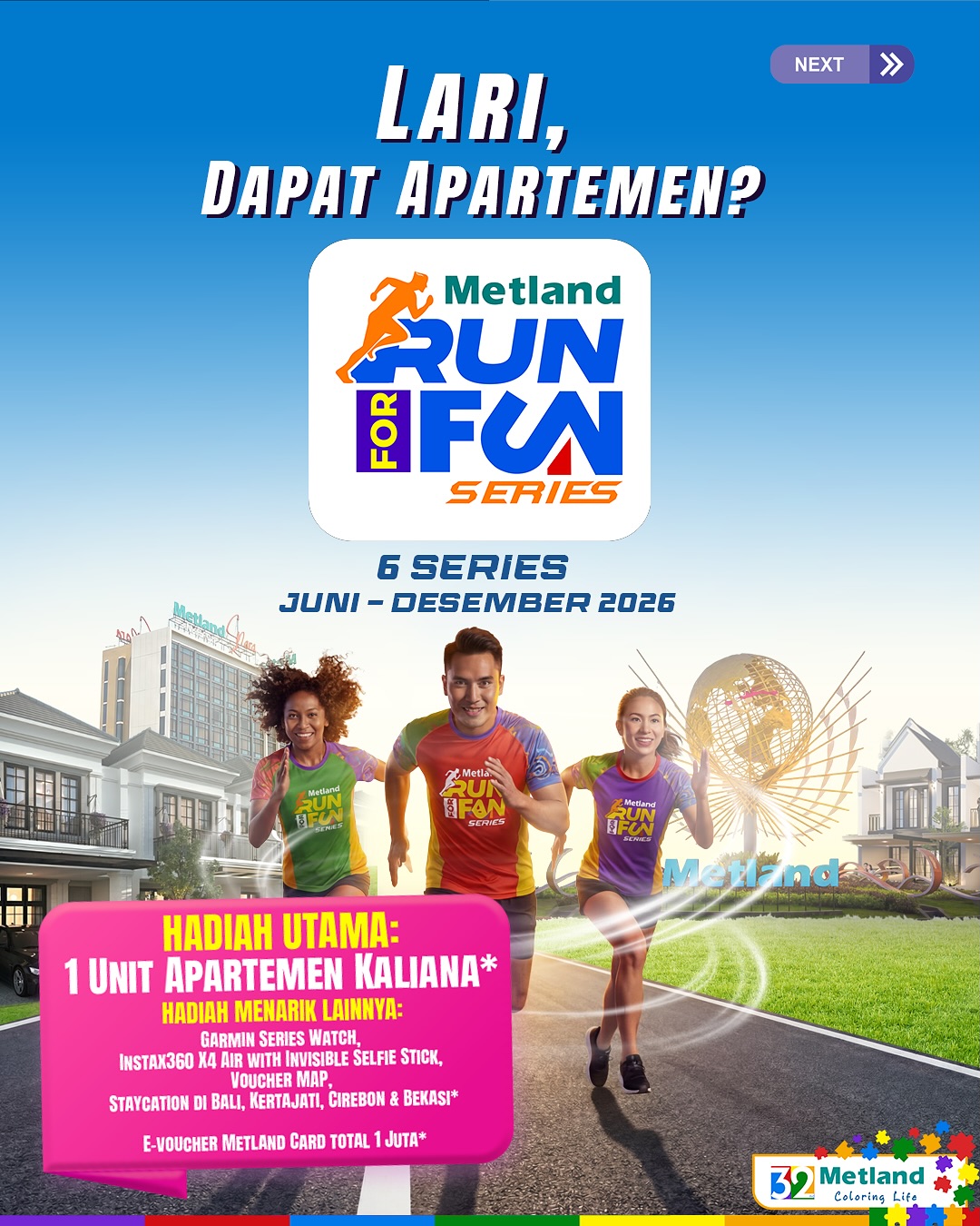 Metland Facebook ad: PENDAFTARAN SUDAH DIBUKA: METLAND RUN FOR FUN SERIES…