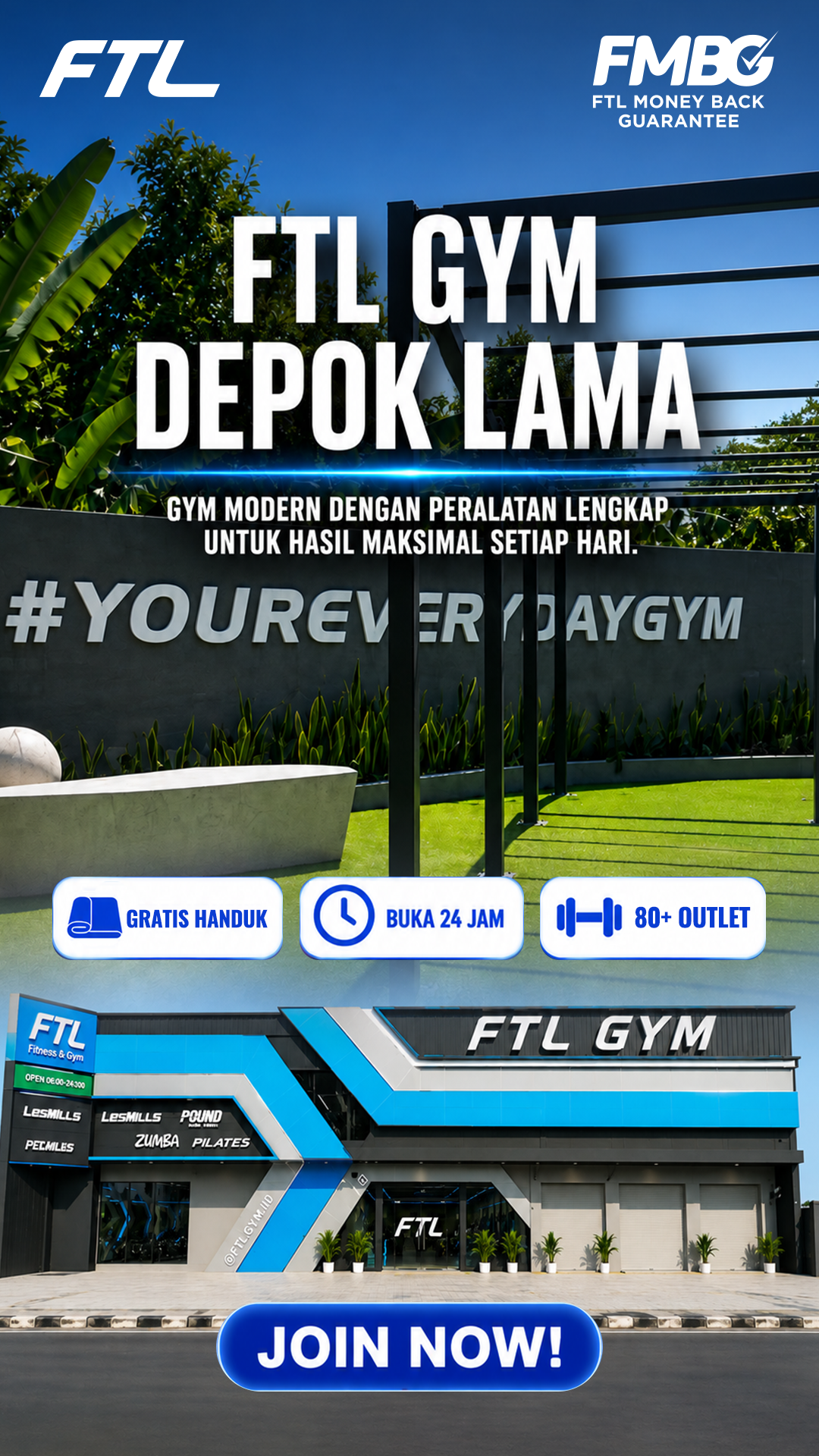 Faster Than Light Gym Facebook ad: Yuk, mulai perjalanan sehatmu sekarang juga!