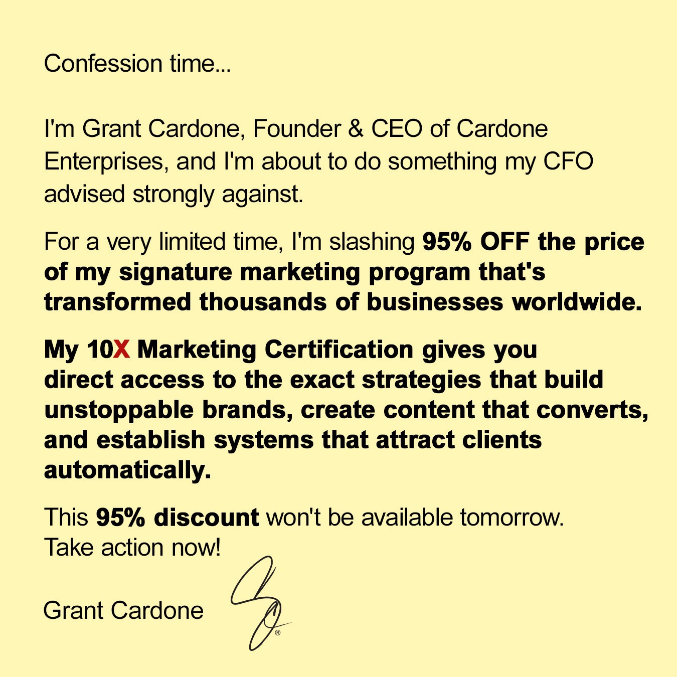 Grant Cardone Enterprises Facebook ad