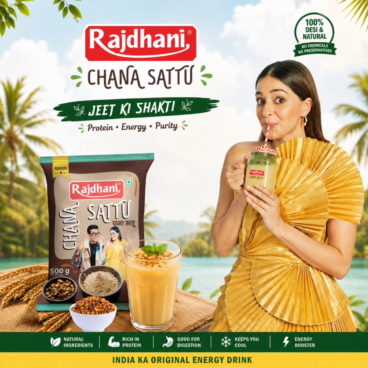 Rajdhani Foods Facebook ad: Rajdhani Chana Sattu Price - Buy Online at ₹77 in India