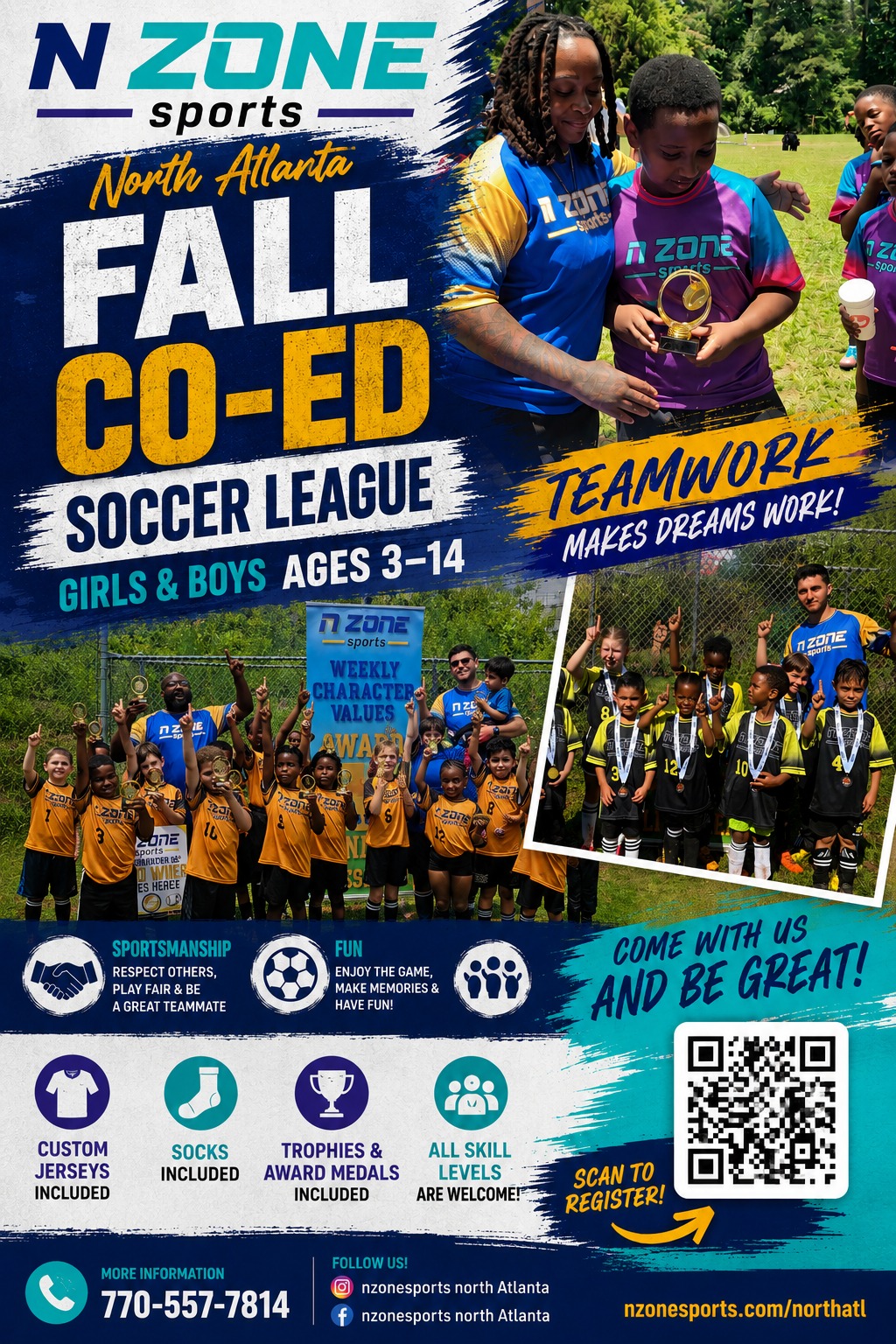 N Zone Sports North Atlanta Facebook ad: Lilburn's Fall Youth Soccer League is OPEN!
