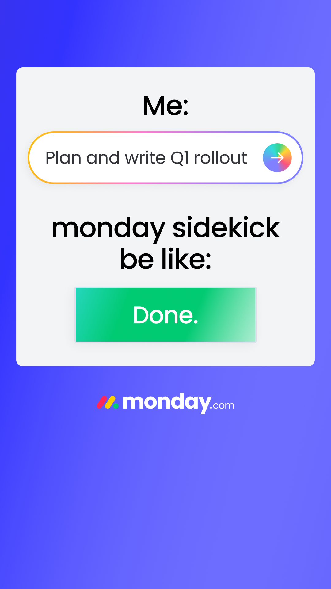 monday.com Facebook ad