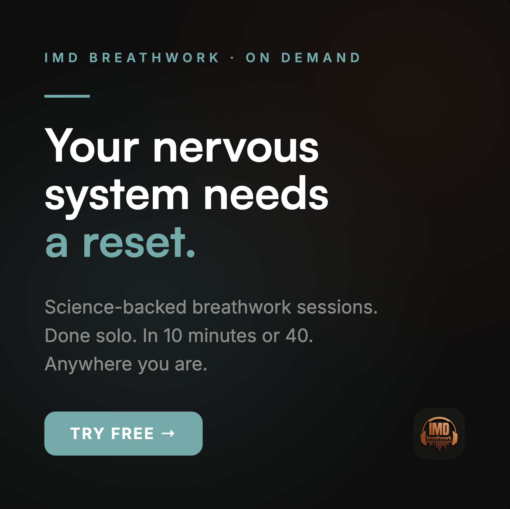 IMD Breathwork Facebook ad