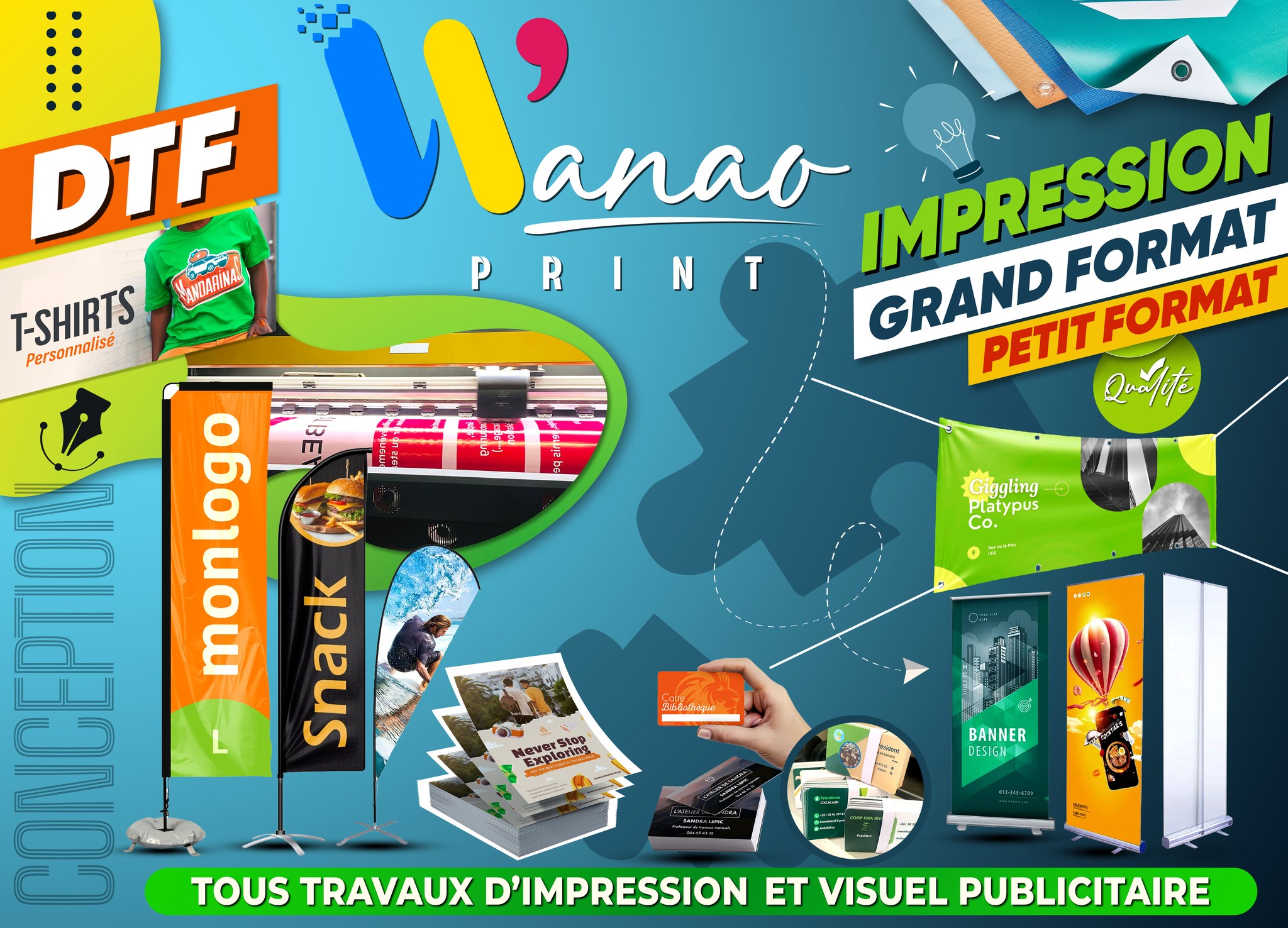 WANAO Printing Facebook ad: Besoin d'imprimer? On s’en occupe pour vous!
