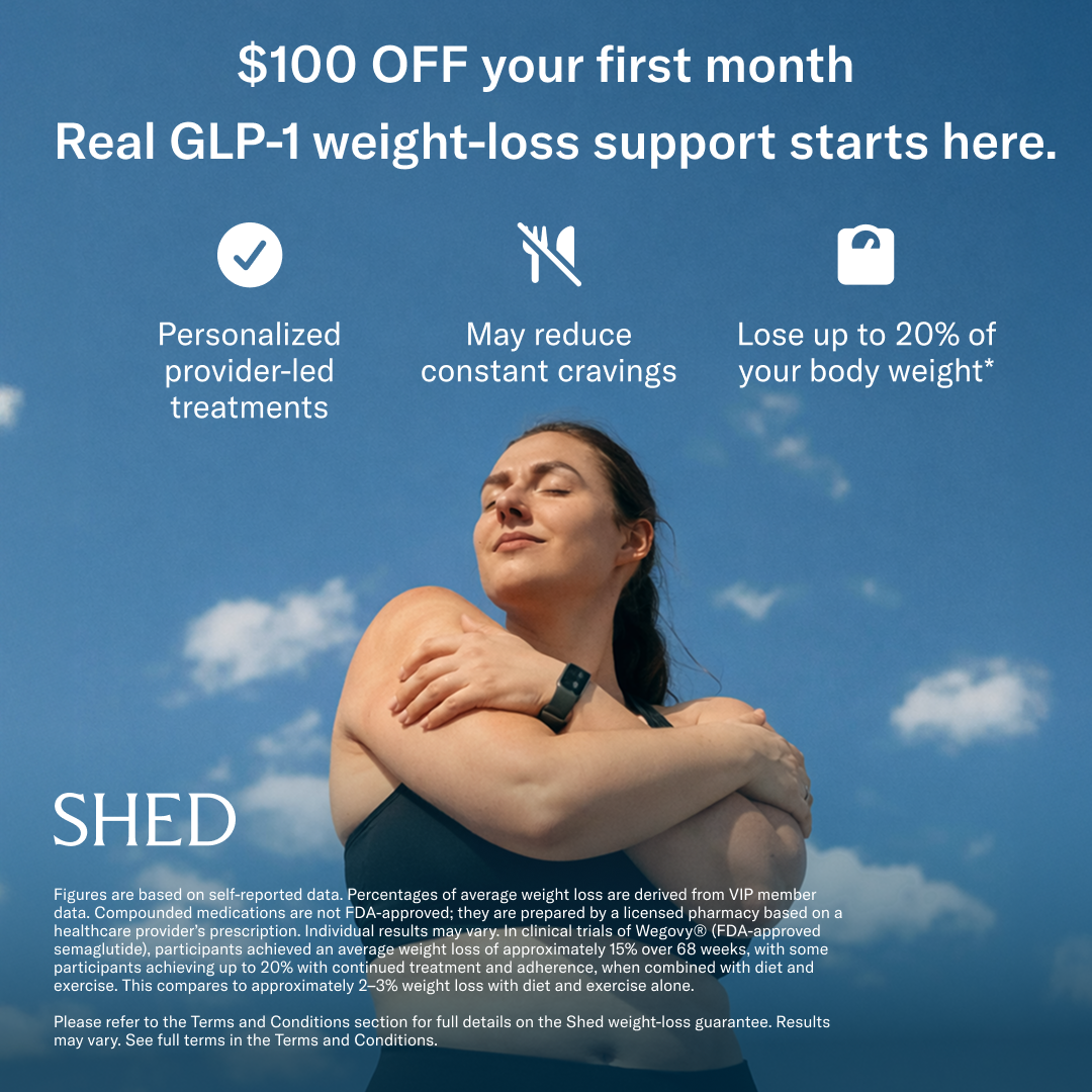 Shed Rx Facebook ad: $100 OFF Your First Month