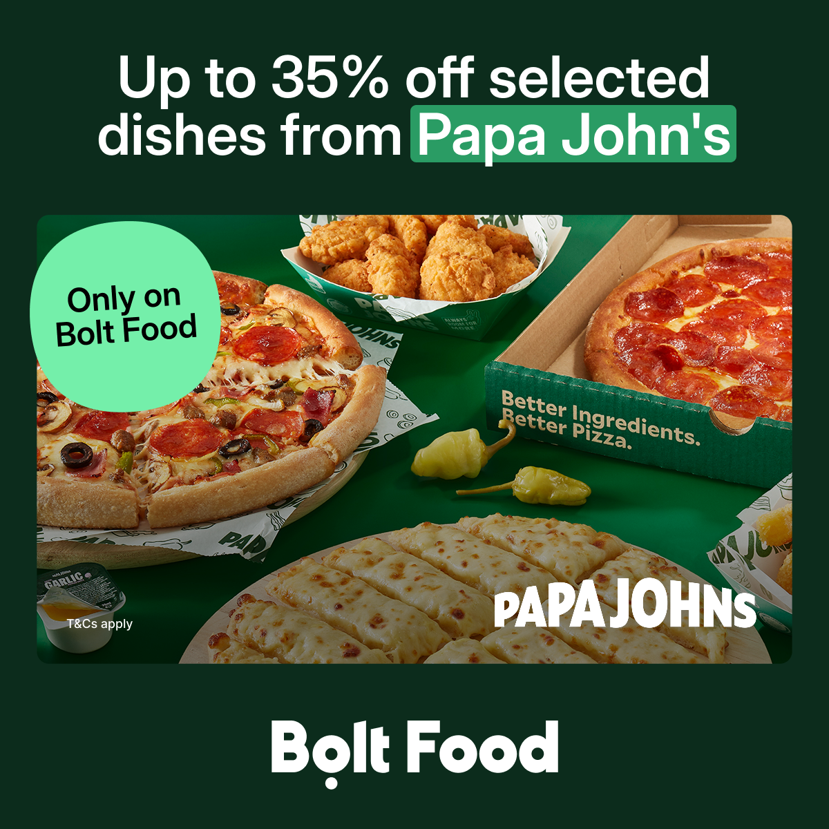 Bolt Food Facebook ad: Up to 35% off your order