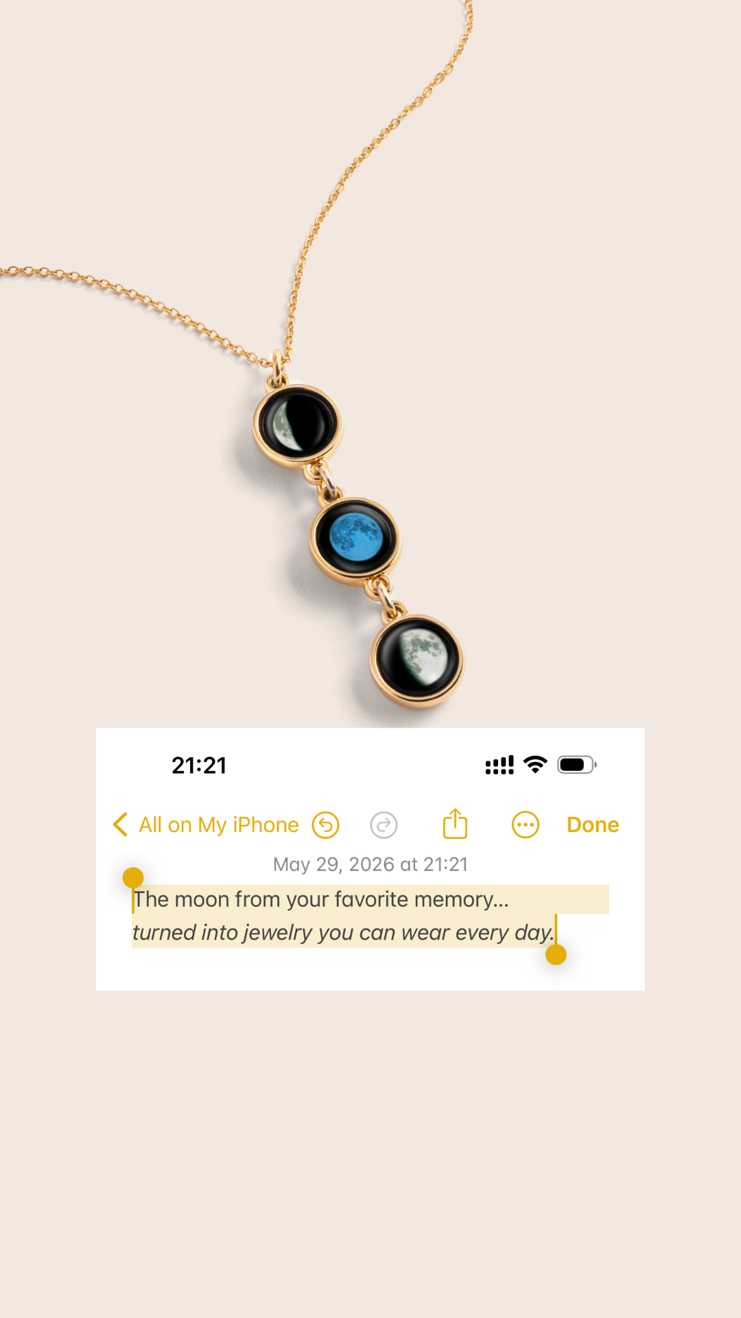 Moonglow Jewelry Facebook ad