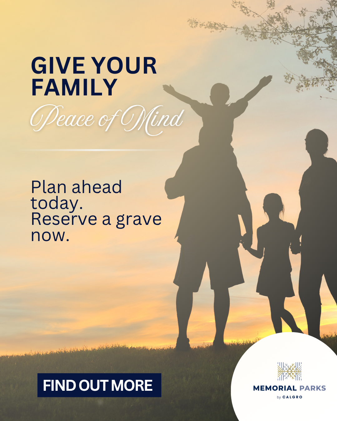 Calgro M3 Memorial Parks Facebook ad: Have you secured your family’s burial space?
