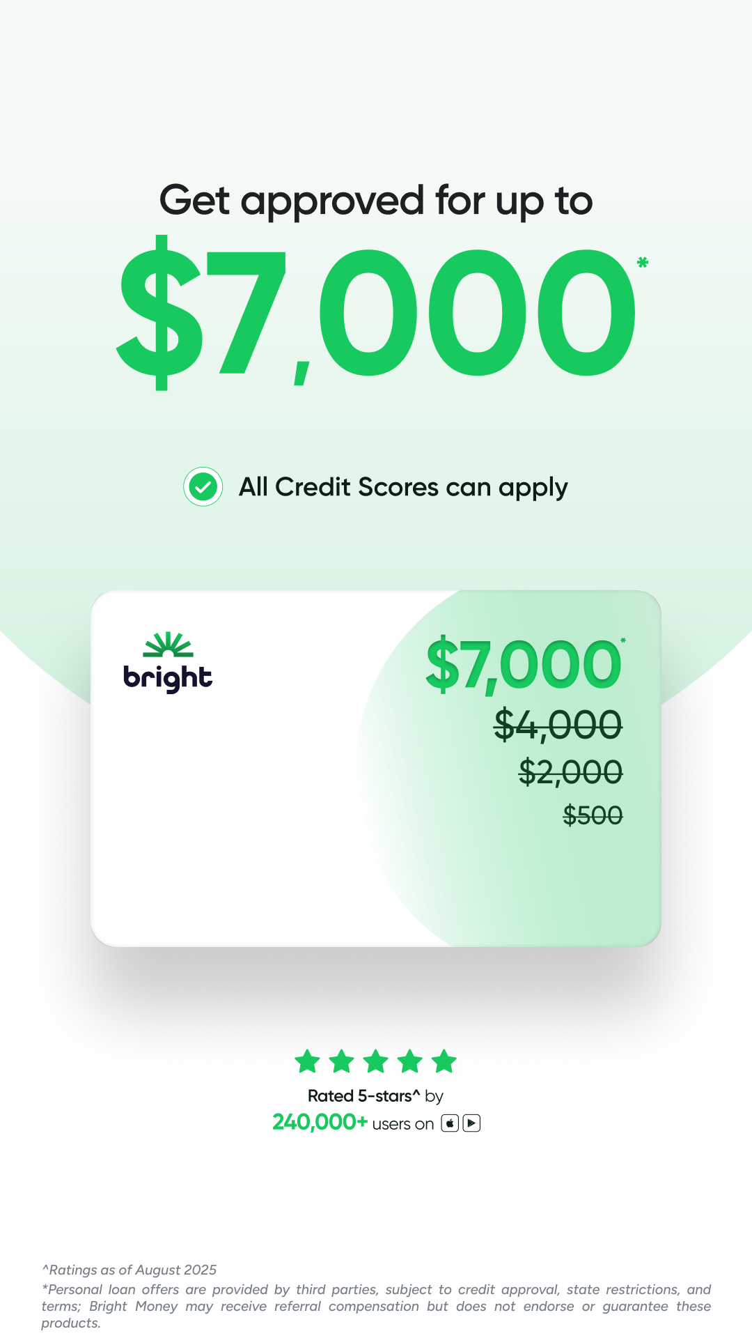 Bright Money Facebook ad
