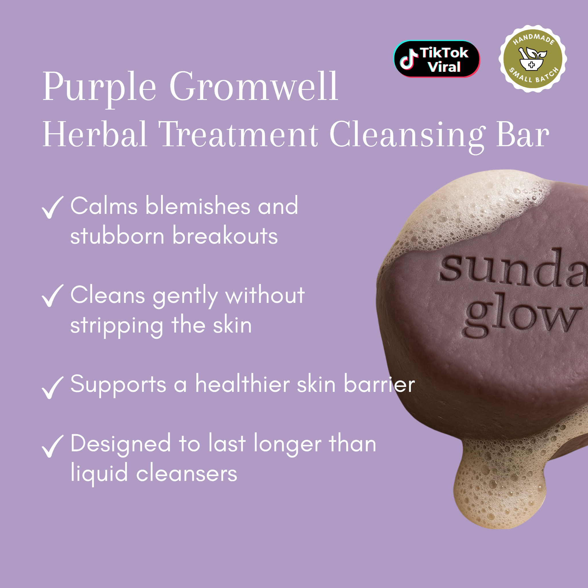Sunday Glow Facebook ad: Handmade in small batches