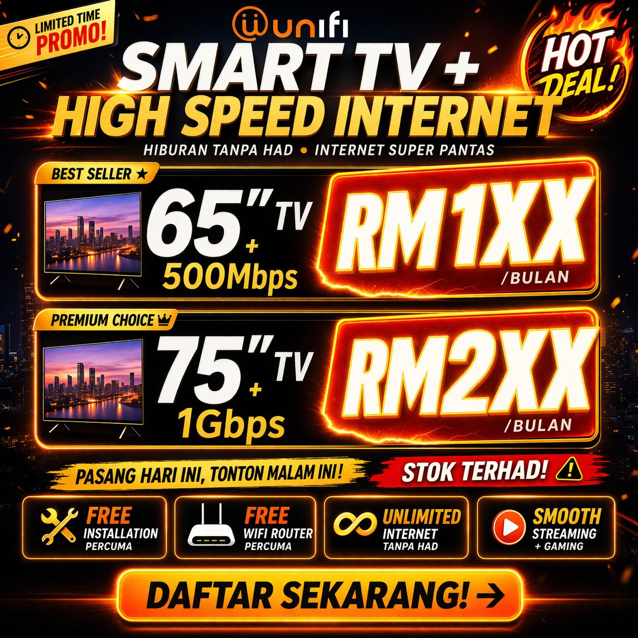 Unifi Fibre Registration Facebook ad