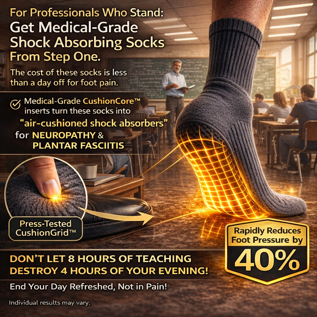 Kya Lively M.D. Facebook ad: Medical-Grade Shock Absorbing Socks for Hard Floors, Long…