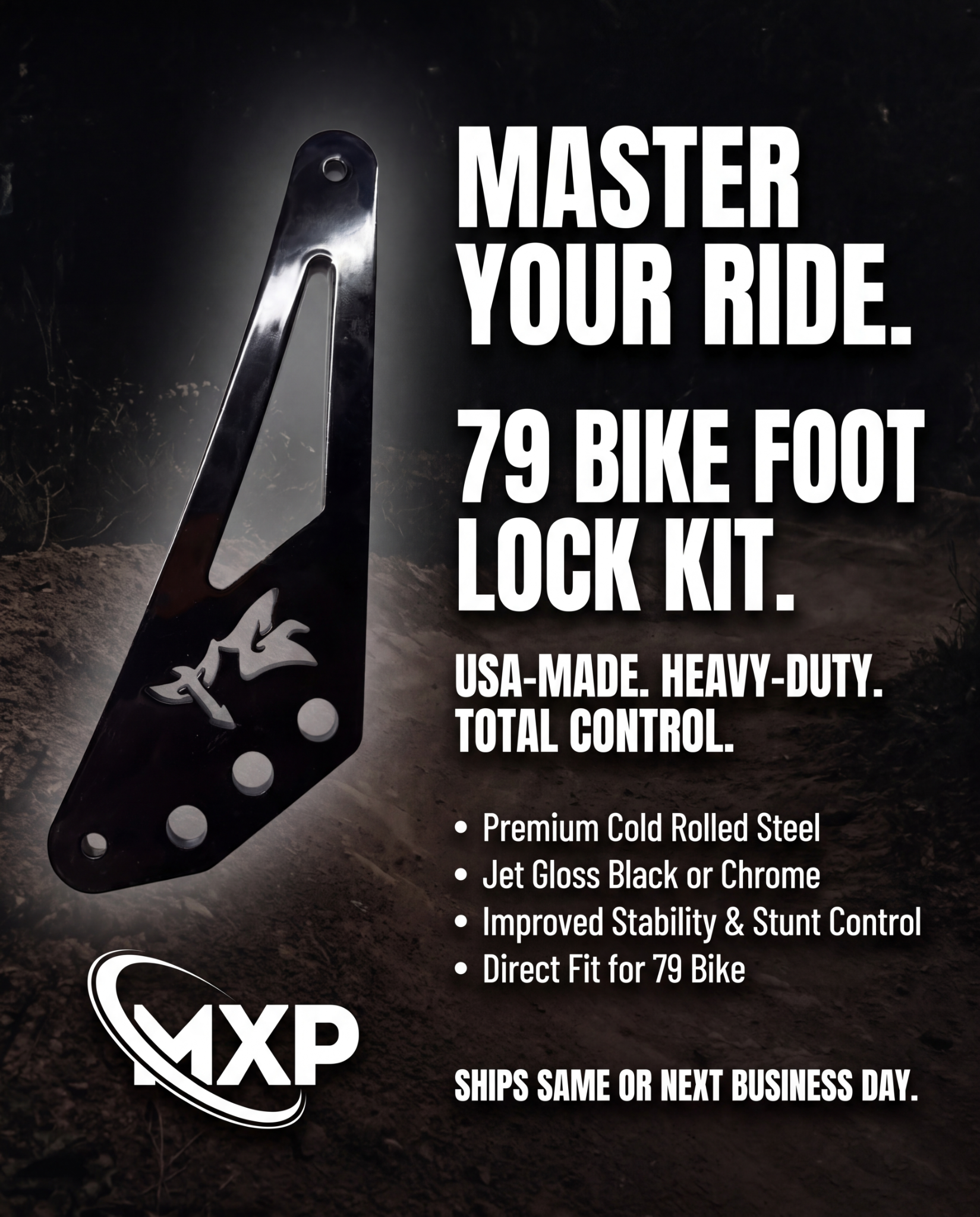 Mxp designs Facebook ad: The Foot Lock Your 79 Bike Has Been Missing.