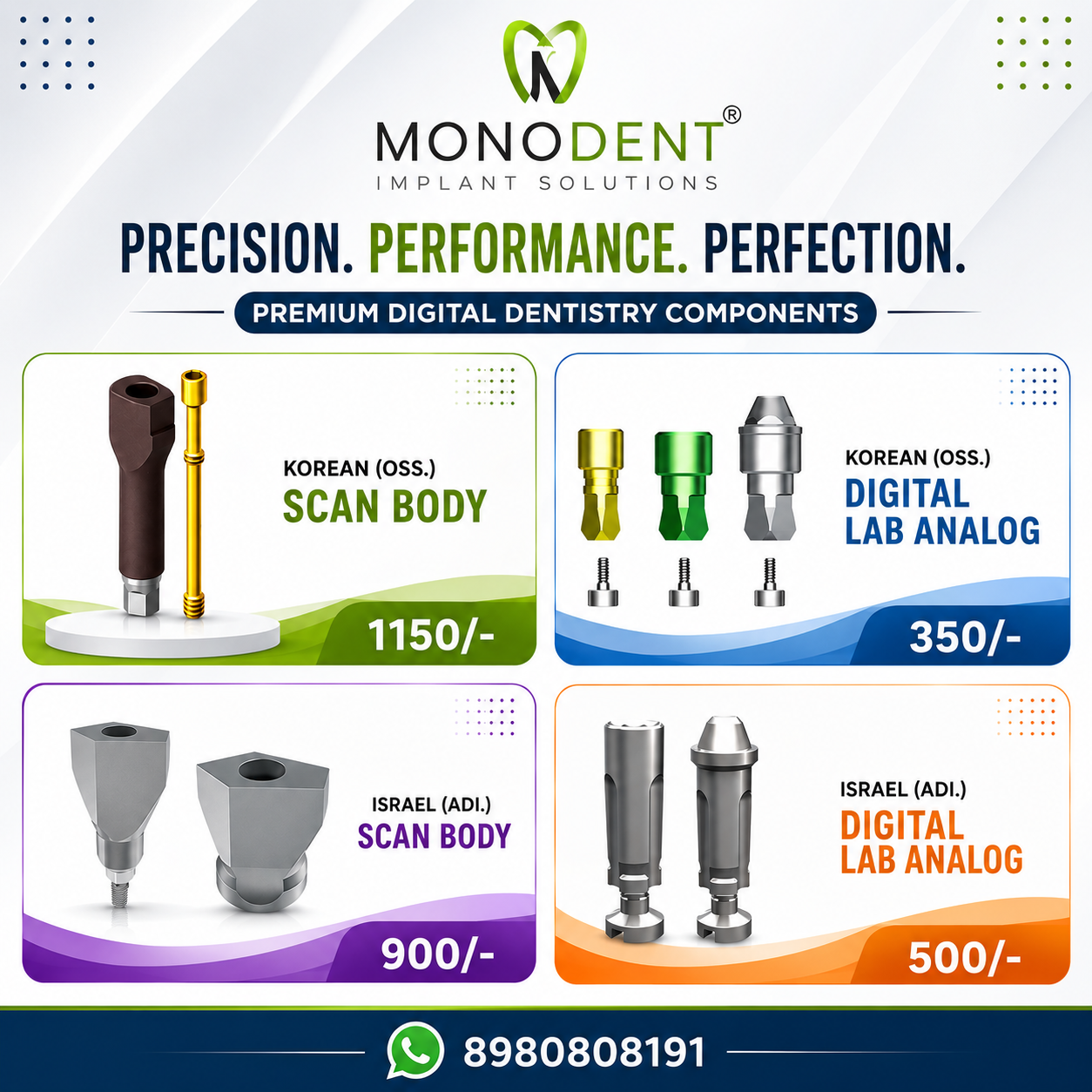 Monodent Facebook ad: Premium Digital Implant Components