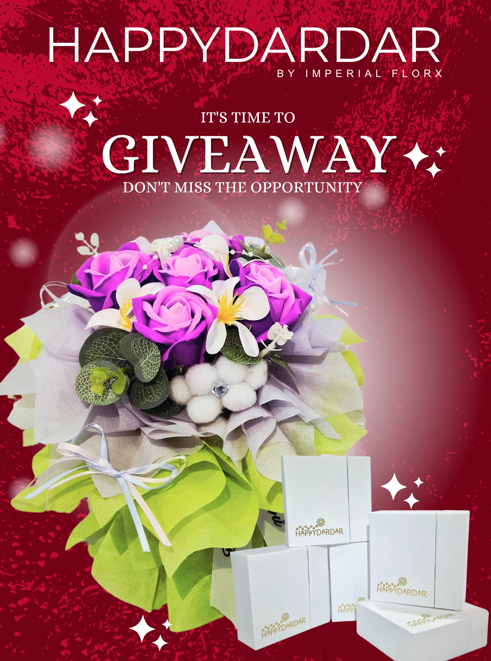 Happydardar Facebook ad: GIVEAWAY ALERT: Unbox Happiness with Happydardar!