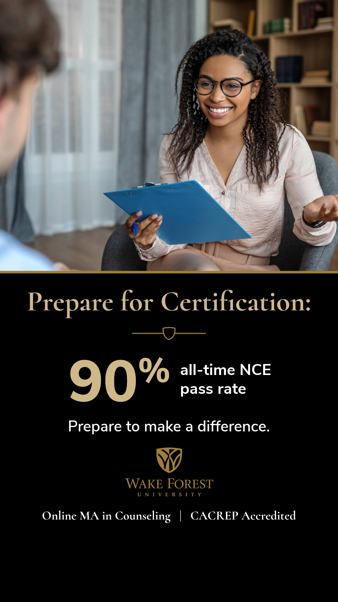 Wake Forest University Master of Arts in Counseling Online Facebook ad