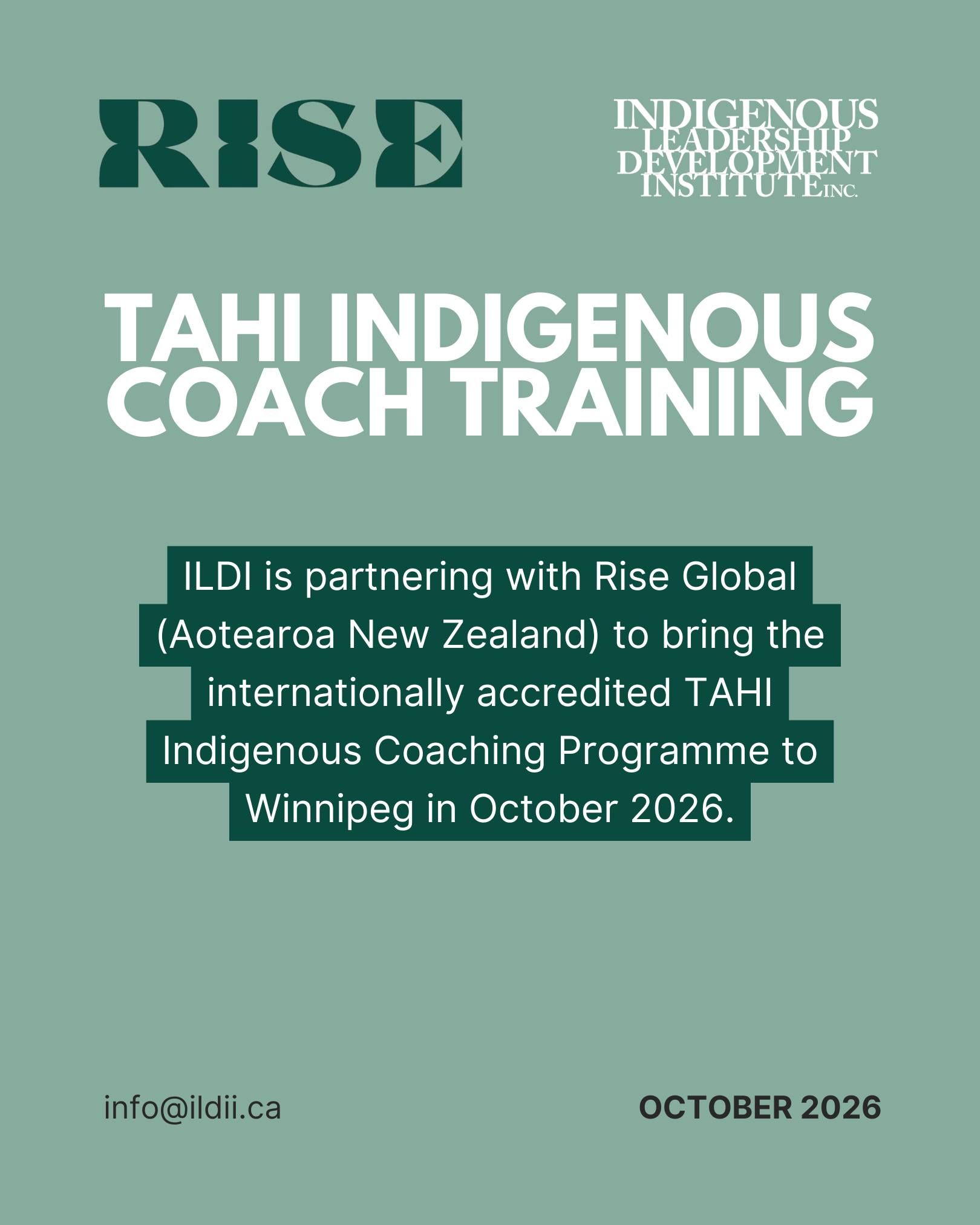 Indigenous Leadership Development Institute Inc. Facebook ad