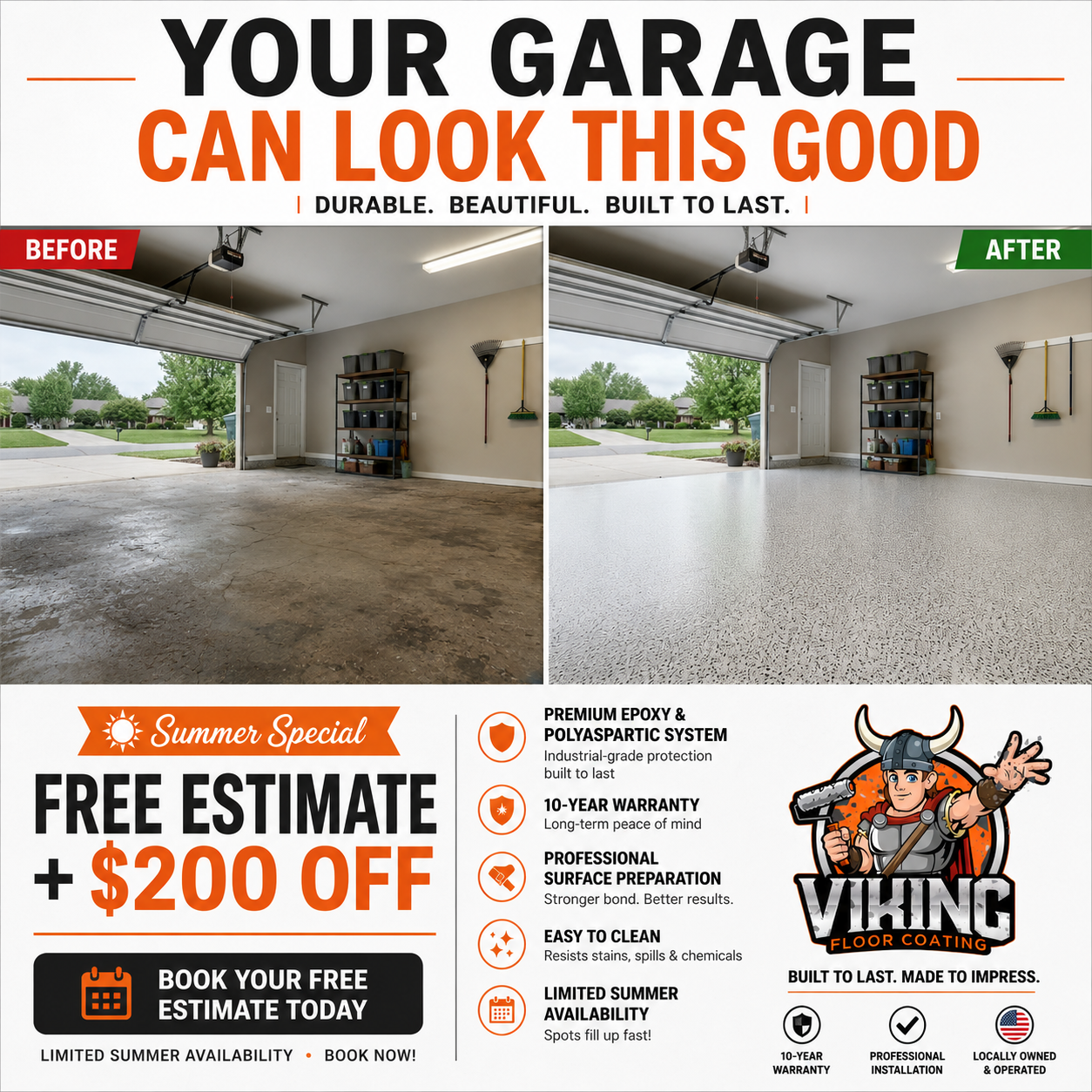 Viking Floor Coating Facebook ad: NJ homeowners, I’m Connor, owner of Viking Floor…