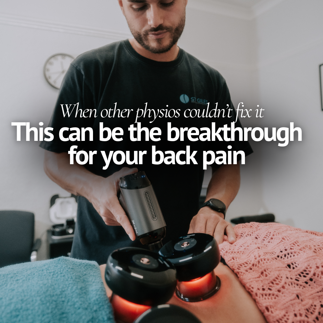 St Giles Physiotherapy Facebook ad: Fix your back - Save 50% on your first session